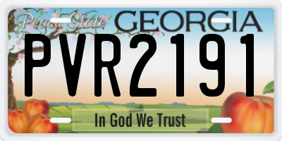GA license plate PVR2191
