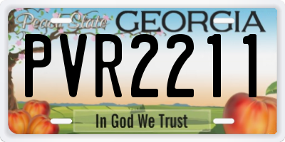 GA license plate PVR2211