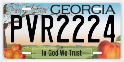 GA license plate PVR2224