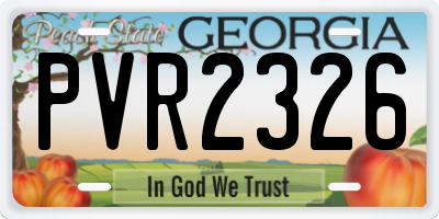 GA license plate PVR2326