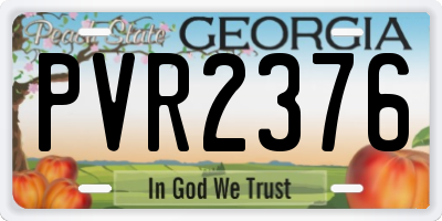 GA license plate PVR2376