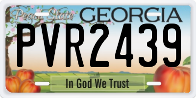 GA license plate PVR2439