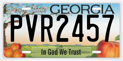 GA license plate PVR2457