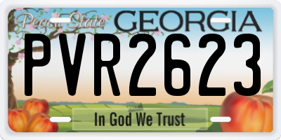 GA license plate PVR2623