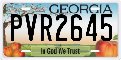 GA license plate PVR2645