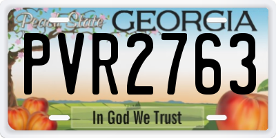 GA license plate PVR2763