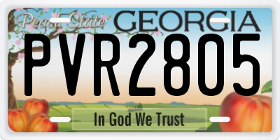 GA license plate PVR2805