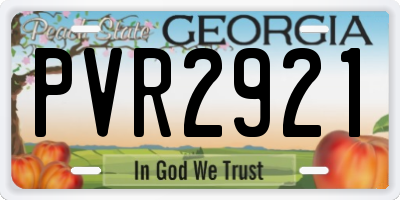 GA license plate PVR2921