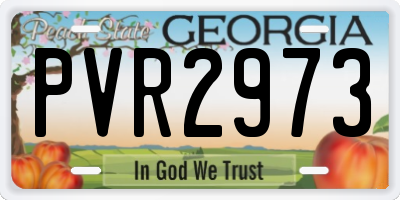 GA license plate PVR2973
