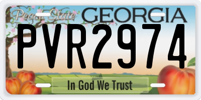 GA license plate PVR2974