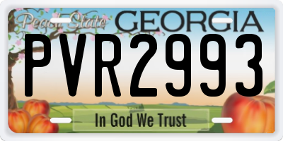 GA license plate PVR2993