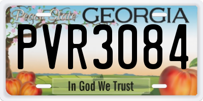 GA license plate PVR3084
