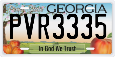 GA license plate PVR3335