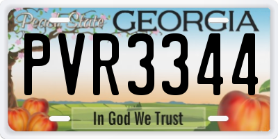 GA license plate PVR3344