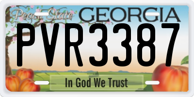 GA license plate PVR3387