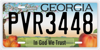 GA license plate PVR3448