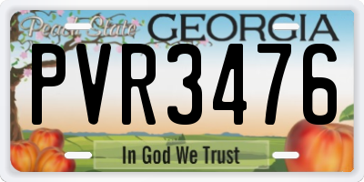 GA license plate PVR3476