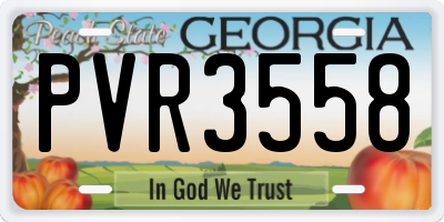 GA license plate PVR3558