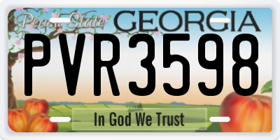 GA license plate PVR3598
