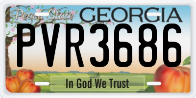 GA license plate PVR3686