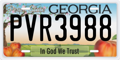 GA license plate PVR3988