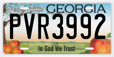 GA license plate PVR3992