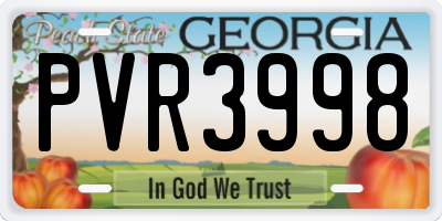 GA license plate PVR3998
