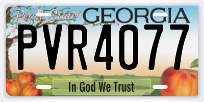 GA license plate PVR4077