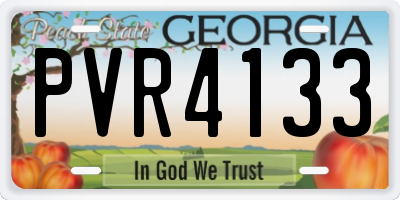 GA license plate PVR4133