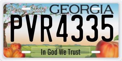 GA license plate PVR4335