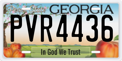 GA license plate PVR4436