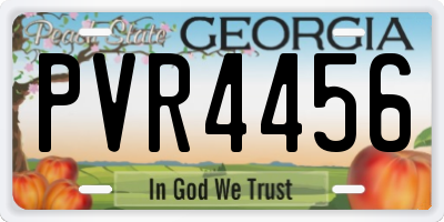 GA license plate PVR4456
