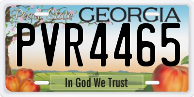 GA license plate PVR4465