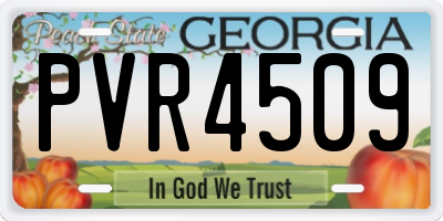 GA license plate PVR4509