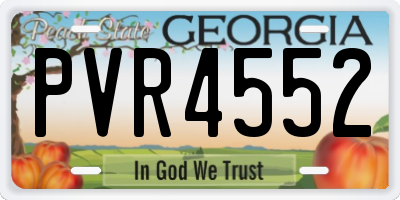 GA license plate PVR4552