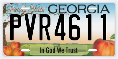 GA license plate PVR4611