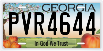 GA license plate PVR4644