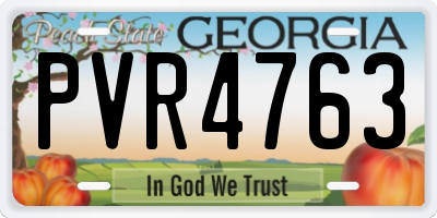 GA license plate PVR4763