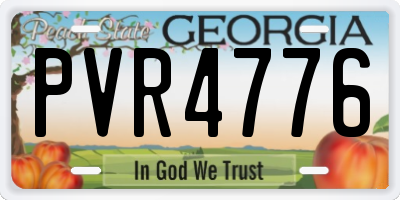 GA license plate PVR4776