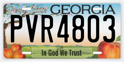 GA license plate PVR4803