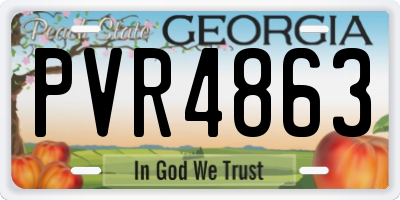 GA license plate PVR4863