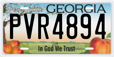 GA license plate PVR4894