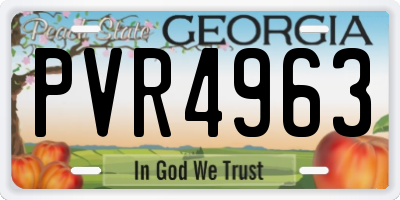 GA license plate PVR4963