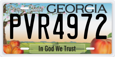GA license plate PVR4972