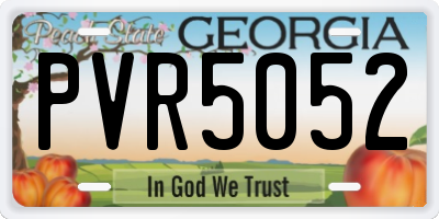 GA license plate PVR5052