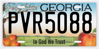 GA license plate PVR5088