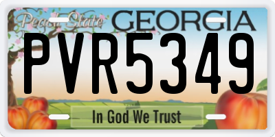 GA license plate PVR5349