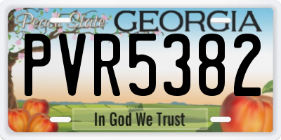 GA license plate PVR5382