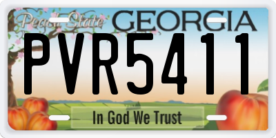 GA license plate PVR5411