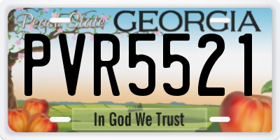GA license plate PVR5521
